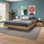 Chambre Zen KAPPA - Lit plateforme et tables de chevet (2) avec rangement ouvert - Assemblage facile, aucun sommier requis