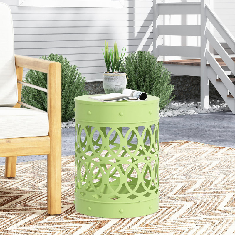 End Table, Small Side Table For Outdoor, 1, Green
