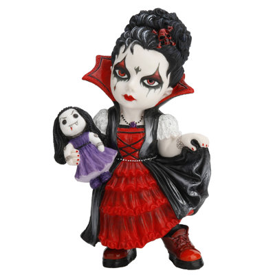 5.91 in H Cosplay Kids - Vampire Girl Holding A Vamp Doll, Poly Resin