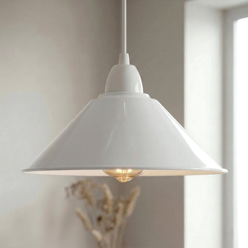 10cm H Metal Cone Lamp Shade, White