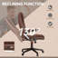 Chaise de bureau de massage à haut dossier avec 6 points de vibration, fauteuil chauffant inclinable en cuir avec accoudoirs et télécommande-2075738369