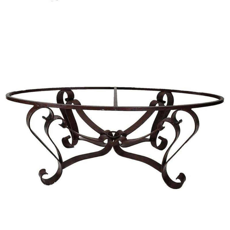 Table basse ovale martelée en fer forgé à la main de 68 po Grandeur - Susana Molina Designs