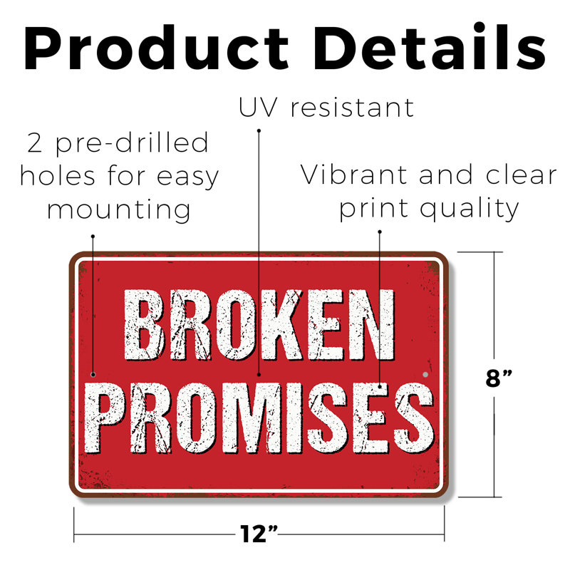 Broken Promises (paquet de 2) en plastique 8 po x 12 po