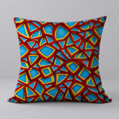 Oreiller New East Urban Home, caractère et motifs vibrants / taille 22 po x 22 po