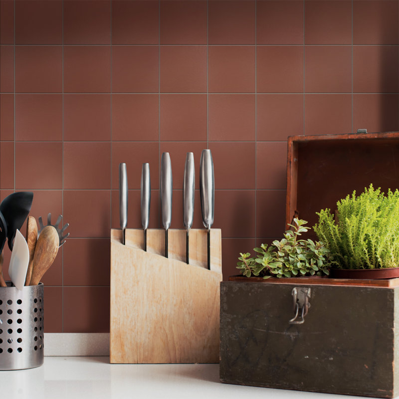 Quarry 6" x 6" Ceramic Wall & Floor Klinker Tile, Red