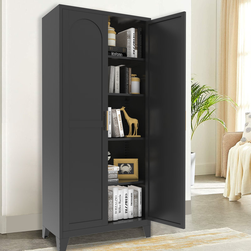 Armoire de cuisine 71 po avec 4 tablettes réglables Wyland, Noir
