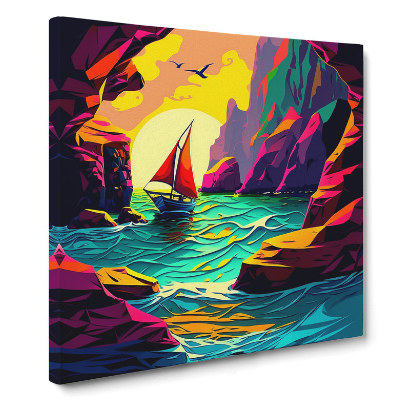 Seascape Fauvism - Wrapped Canvas - Framed Print, 50cm H x 50cm W x 3cm D