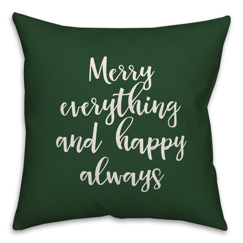  Housse et insert de coussin carré Merry, Vert foncé, Coussin décoratif