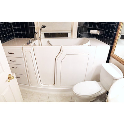 51.5'' x 29.5'' Walk-in Fiberglass Bathtub with Faucet