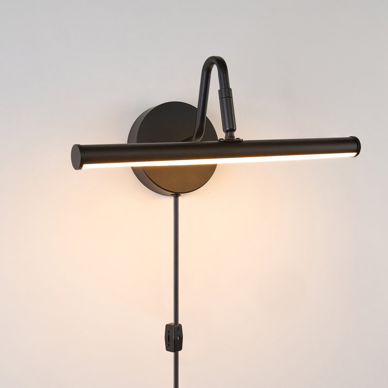10W Dimmable LED Picture Light Fixture, Plug In/Hardwired,3CCT, Black
