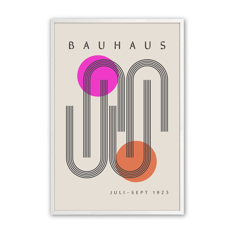 Imprimé de style Bauhaus simplifié, Blanc opaque, H 21 po x l 17 po