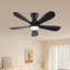 Ventilateurs de plafond 42 pouces RVB avec lumière DEL et télécommande / commande, plafonnier encastré, éclairage à intensité variable RVB, ventilateur de plafond blanc moderne pour chambre d'enfant, utilisation intérieure / extérieure couverte-117579841-117579840