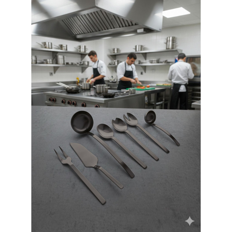 STILE By PININARINA 7 - Piece Stainless Steel Hostess Set, Mirror