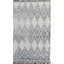 6x9 Ivory Hand-Knotted Wool Diamond Cascade Geometric Modern Contemporary Carpet Rug