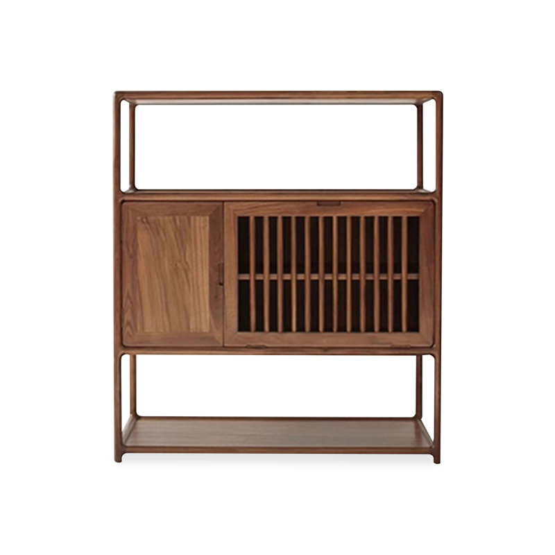 Modern Walnut Solid Wood Dining Hutch