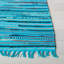 Tapis turquoise en coton tissé à plat à la main Nerys-28863588