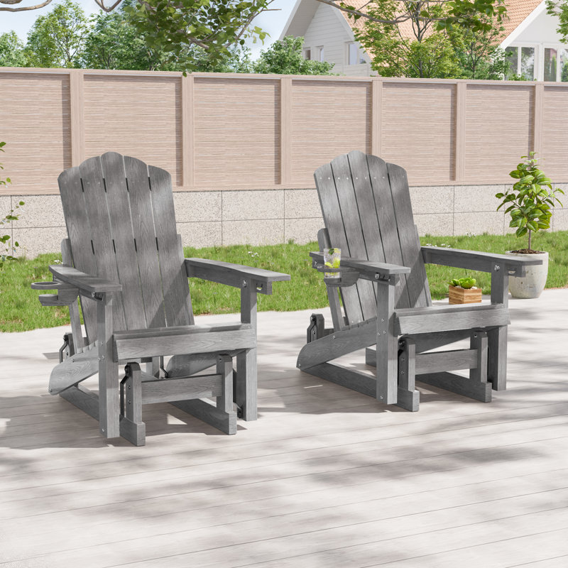 Chaise Adirondack Glider, Gris clair
