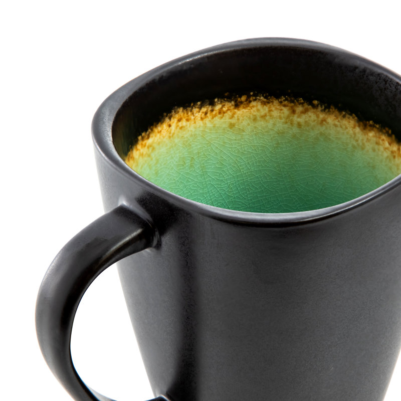 Ensemble de 8 tasses carrées en grès Gibson Elite de 414 ml (14 oz) de couleur jade