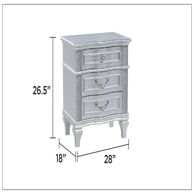 Marq Nightstand, Silver