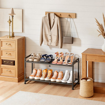 Range-chaussures en maille métallique extensible et réglable en hauteur à 2 niveaux, adapté aux talons