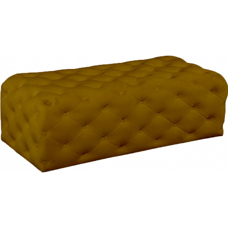 Cron 132cm Wide Tufted Rectangle Ottoman, Mustard