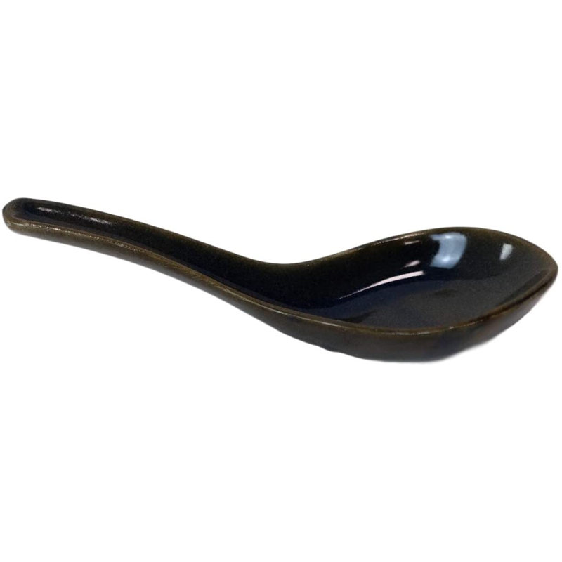Parsonage Ceramic Soup Spoon, Dark Brown