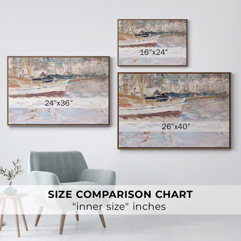 Vintage Nautical Print-CLXXIV -Gallery Wrapped Canvas, H 17 po x l 25 po, Toile encadrée noyer flottant