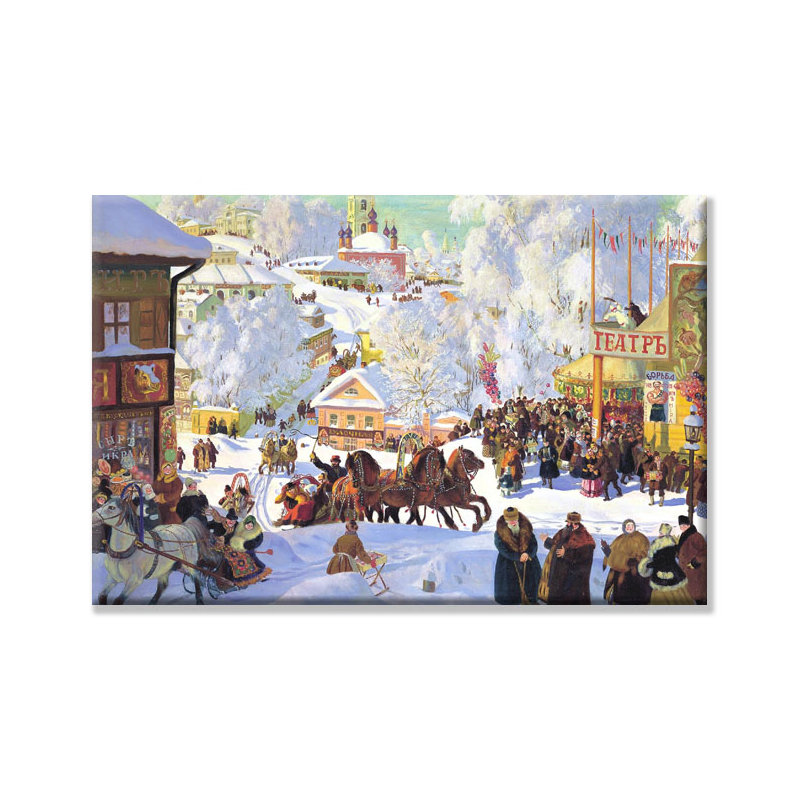 " Maslanitsa Shrovetide " by Boris Kustodiev, 24" H x 36" W x 1.5" D