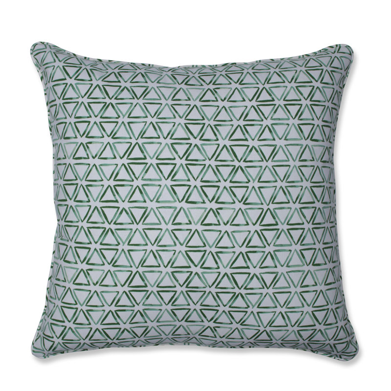Painted Triangles Verte Geometric Cotton Reversible Throw Pillow