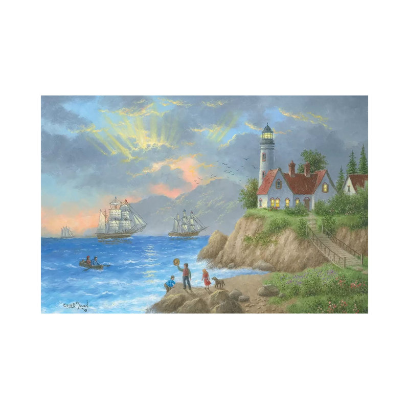 Sun Ray Bay by Dennis Lewan - Wrapped Canvas Painting, 66.04 cm H x 45.72 cm W x 3.175 cm D