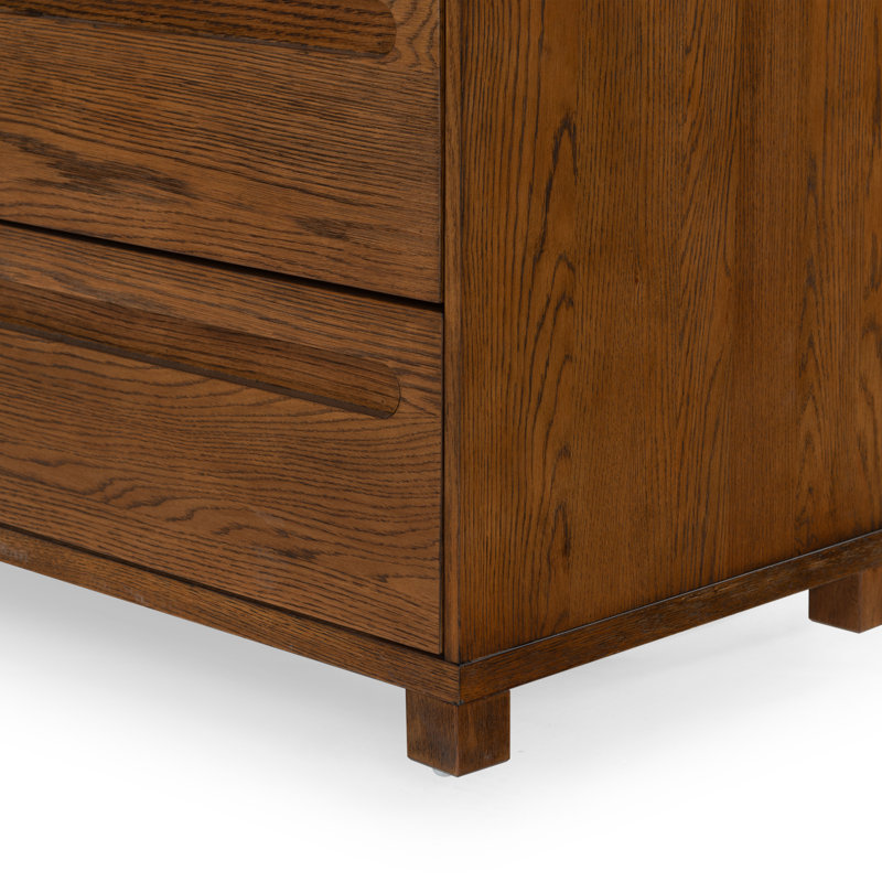 Tobiette 6 Drawer Wood Dresser, Medium Oak