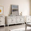 Buffet 65,2 "Mid Century Modern Buffet avec rangement, blanc antique-32273947