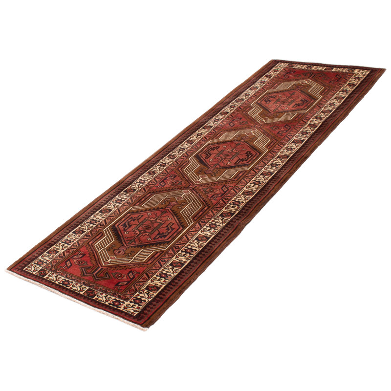 Tapis de couloir unique en laine noué à la main 3 pi 7 po x 10 pi 8 po nouvel âge Jesse-James