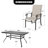 Patio 7-piece PVC-coated polyester Dining Set With Umbrella Hole, Beige And Gray