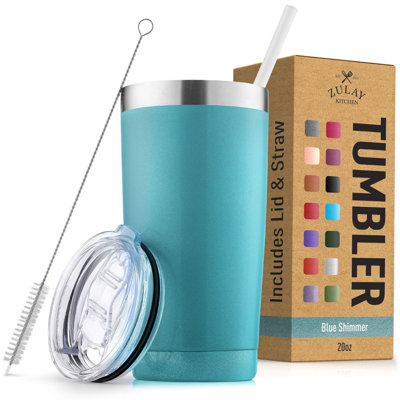 Gobelet en acier inoxydable 20 oz avec couvercle et paille Zulay Kitchen