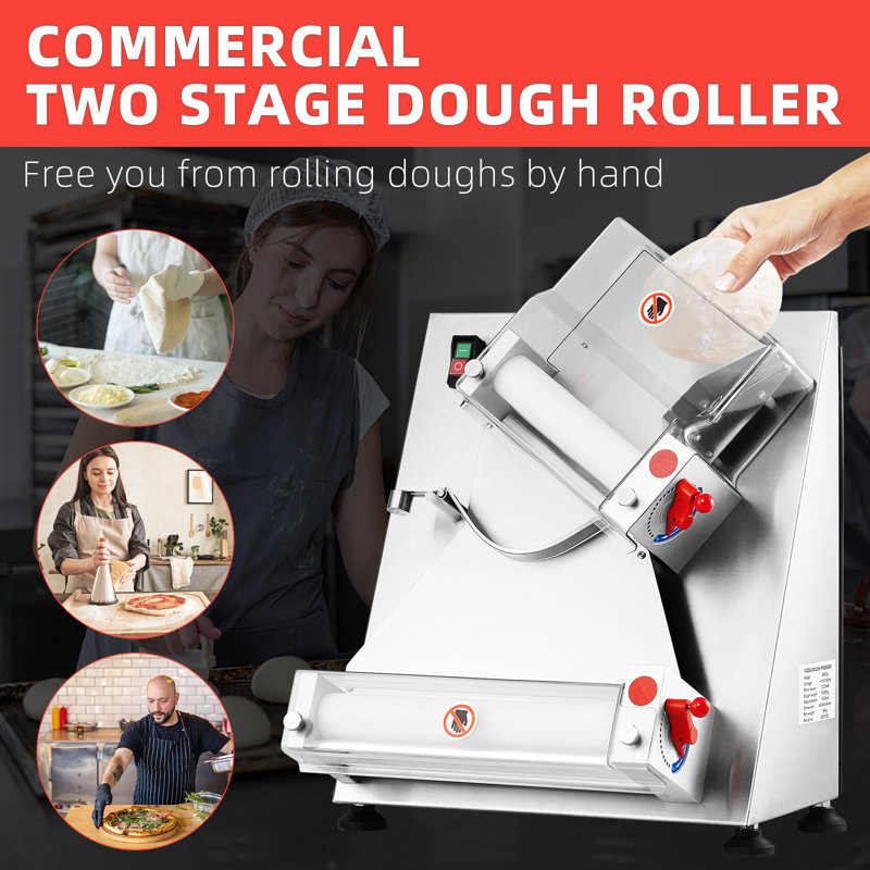 Rouleau de pâte à pizza commercial automatique avec pelle à pizza électrique de 12 po de 370 W maximum