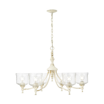 Iselle 9 Light Chandelier with Hammered Water Glass Shade