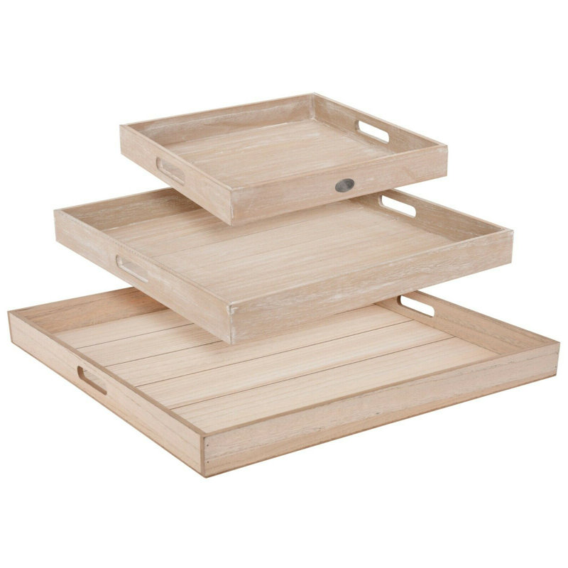 Straus Tray - Set of 3, Brown