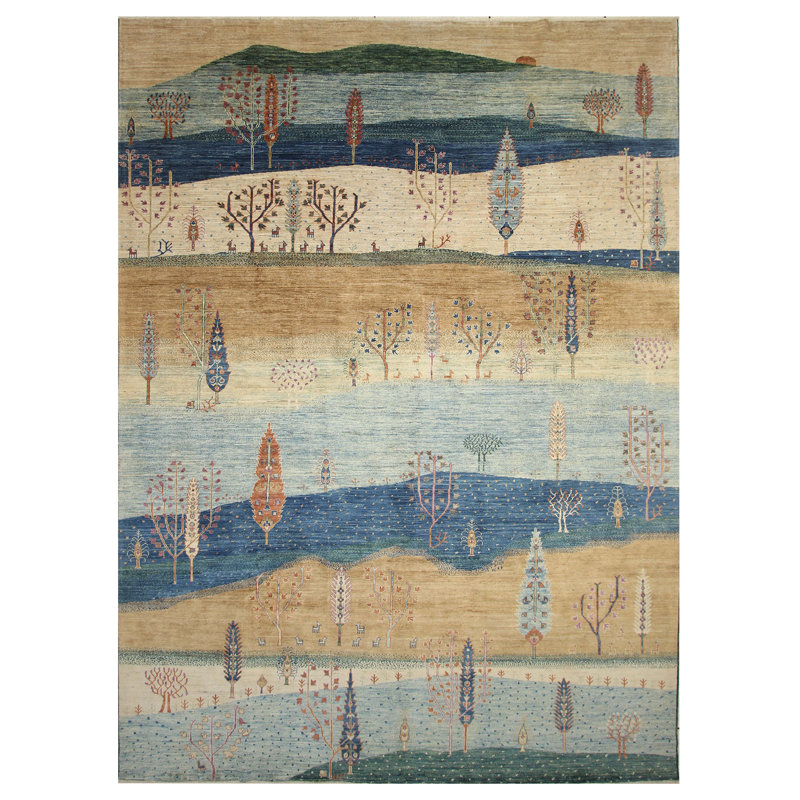 High-Quality Hand-Knotted Blue And Multi Area Rug