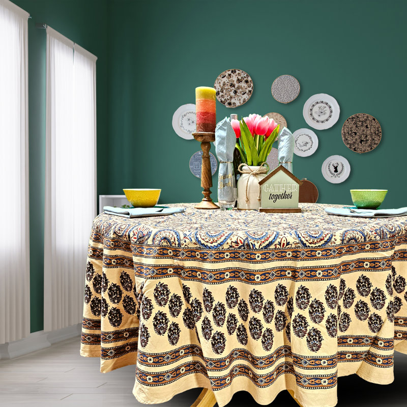 Floral 100% Cotton Tablecloth