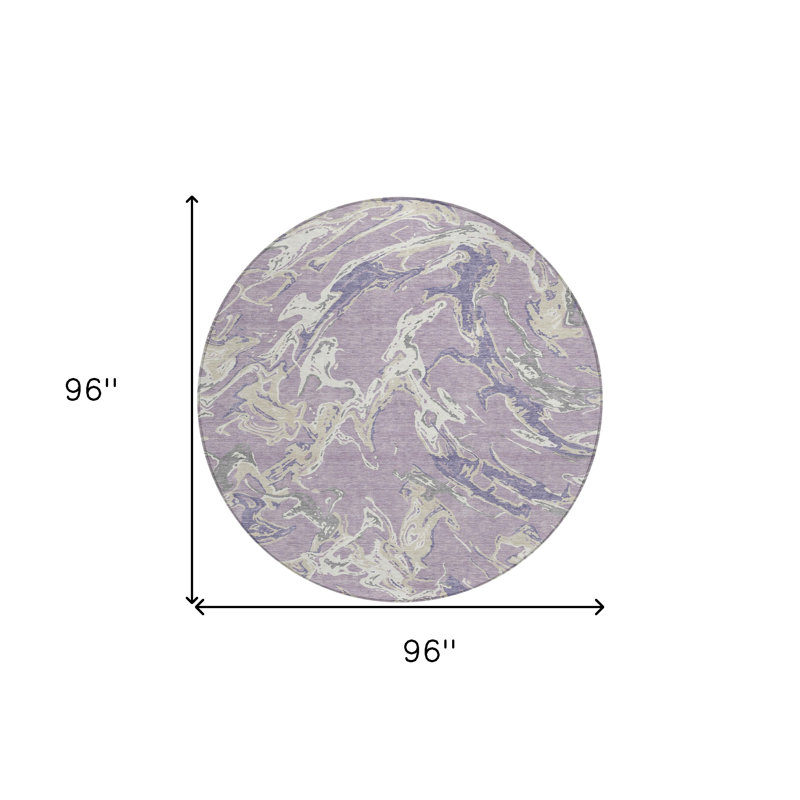 Tapis rond lavable et ivoire 8 po