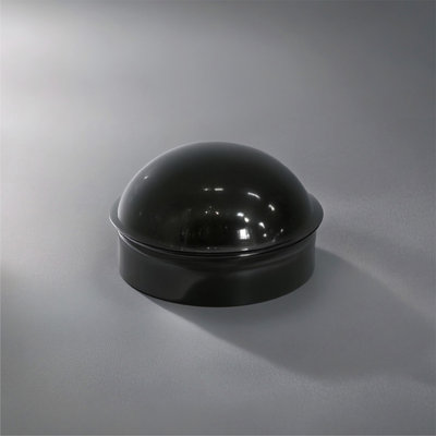 Black 2-3/8" Round Dome External Post Cap, Terminal Post Cap for 2-3/8" Outside Diameter Pipe, Chain Link Fence Parts, Hardware, Accessories for Chain Link Fence, Single