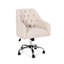Chaise de bureau beige avec housse à 100% pour une durabilité capitonnée élégante et soutien du dos ergonomique