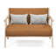 Fauteuil avec causeuse pour petits espaces et causeuse brun-129528247