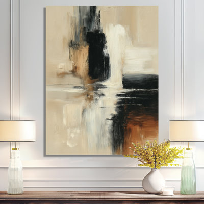 "Black and Brown Brushstroke", peinture abstraite sur toile
