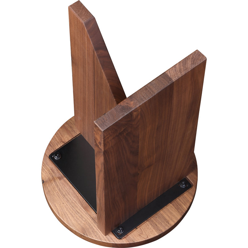 Shayne Solid Wood Abstract End Table, Brown