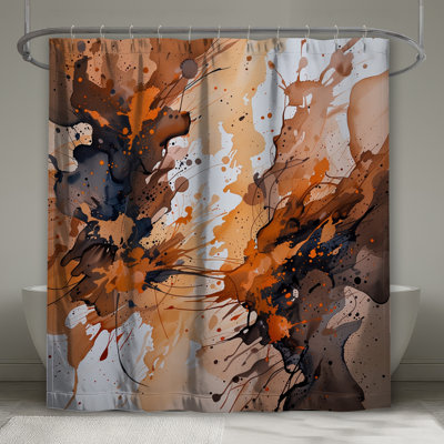 Rideau de douche abstrait à éclaboussures - Art moderne