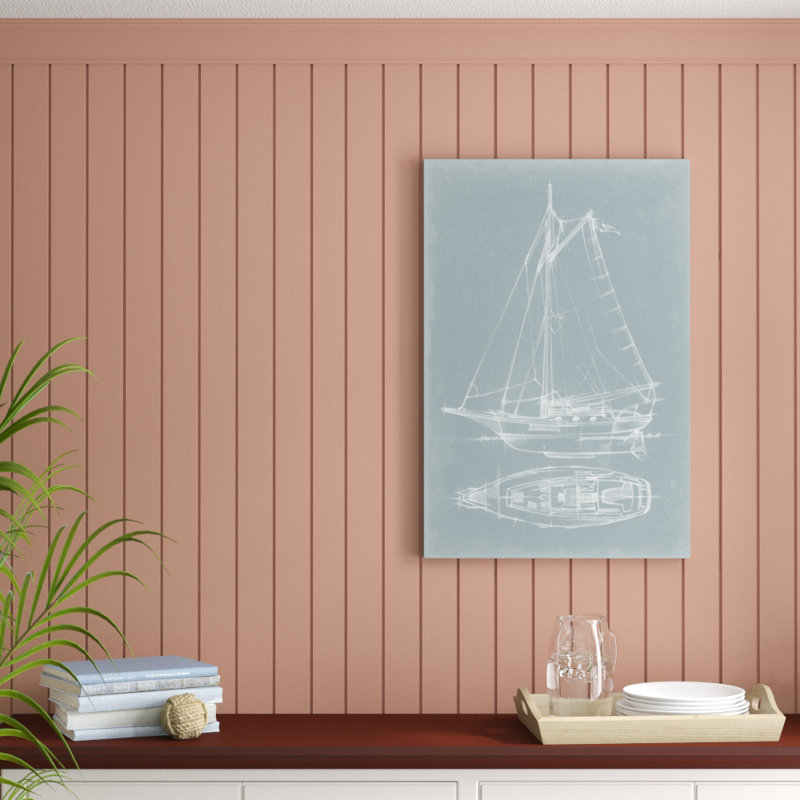 Yacht Sketches IV by Ethan Harper - Graphic Art Print, 91cm H x 61cm W, Wrapped Canvas
