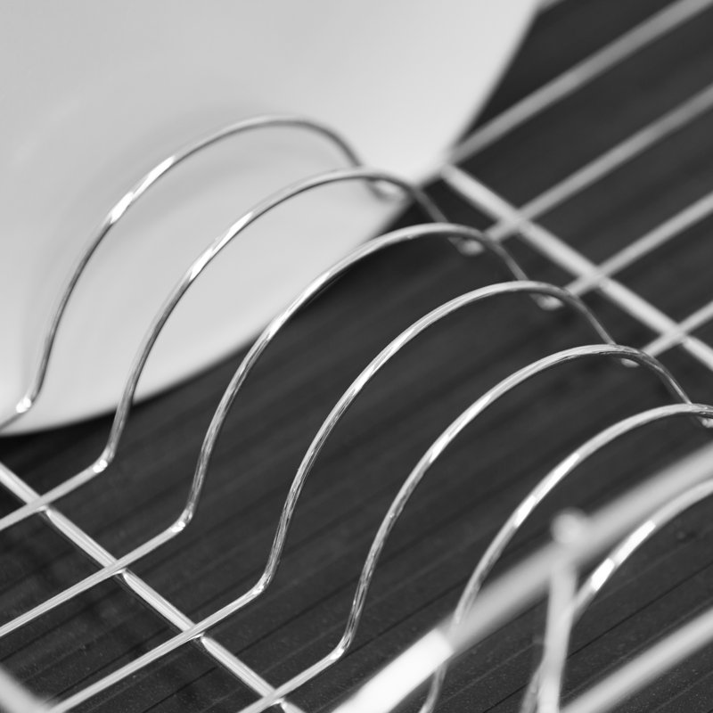 Tower Dish Rack with Chrome Tray, Chrome Plated Stainless Steel Design, Chrome