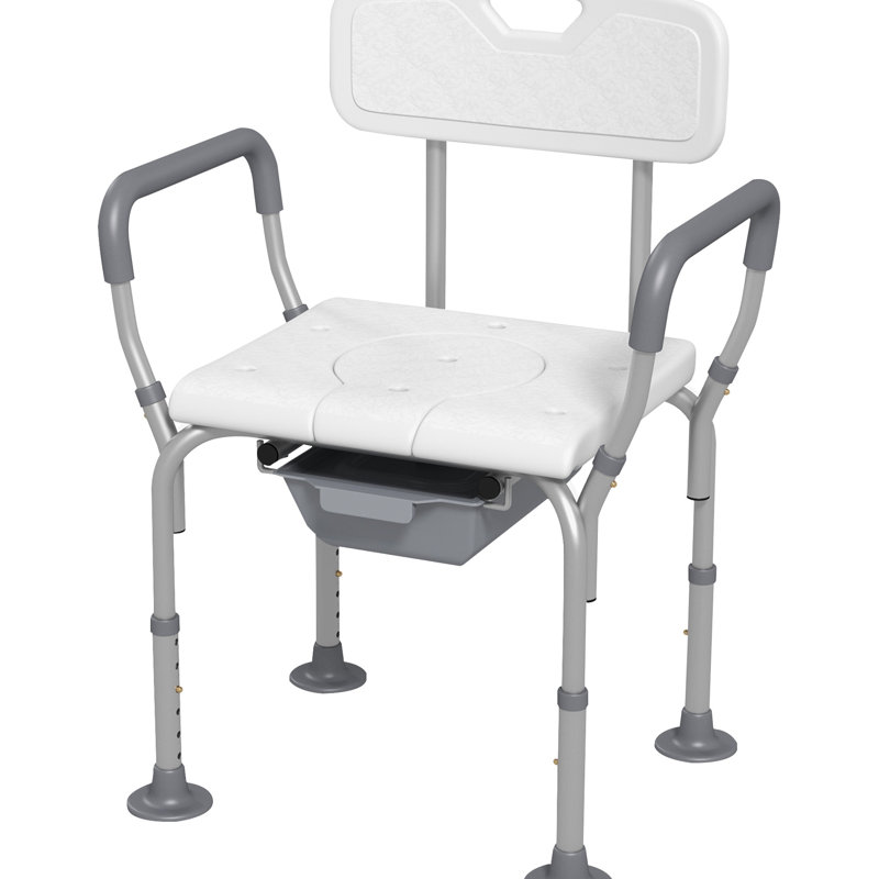 31 Toilet Seat Shower - Construction For Seniors, White Disabled & Seniors Chair, 31, White, Adjustable Height, Stable